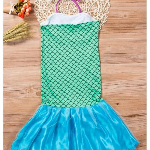 Image of WANNA PARTY WP WP Polyester Little Girls Mermaid Princess Costume Sequins Party Dress For Kids - Halloween Dress Up Costumes- Age 5-7 Years - Size M,Multicolor