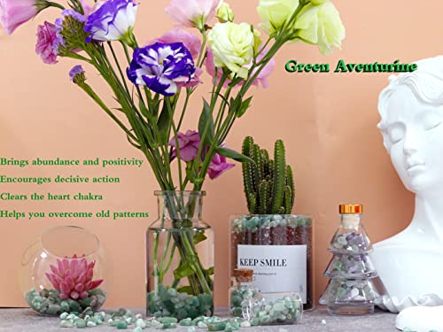 Image of 1lb Green Aventurine Aquarium Gravel Rocks Natural Tumbled Healing Crystal Chips Bulk Gemstones Crushed Stones for Fountain Vase Filler Planters Decorative Fish Tank Potted Reiki Energy Balancing