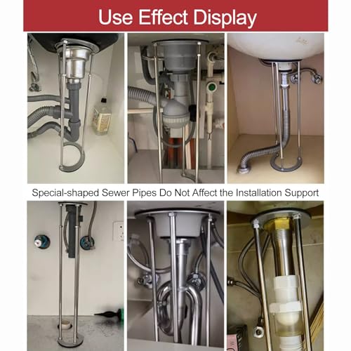 Barra de soporte ajustable de acero inoxidable para fregadero de cocina y baño 4