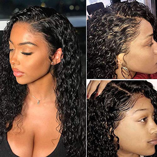 Alibeauty Lace Front Human Hair Wigs for Black Women Pre Plucked Hairline 180% Density Brazilian Water Wave Lace Wigs with Baby Hair(26 inch)