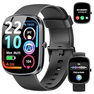 Smartwatch Damen Herren, 1.91" Smart Watch Bluetooth Anrufe, Fitness Tracker Schrittzähler mit 110+ Sportmodi, Herzfrequenz/SpO2/Schlafmon... Fitnessuhr, IP68 Wasserdicht Fitnessuhr für Android iOS