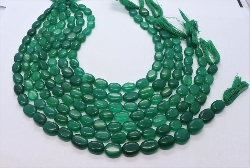 Perles onyx vert naturel 10x12mm pour éliminer les défauts de vos créations de colliers