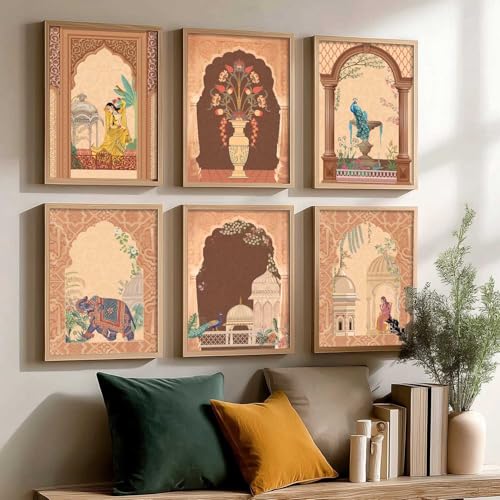 Image of kotart Painting for Wall Decoration - Pichwai Wall Art Painting for Living Room Bedroom Office Room Decor - Premium Digital Paintings with Frame for Home Decoration (19X25 INCH, B)