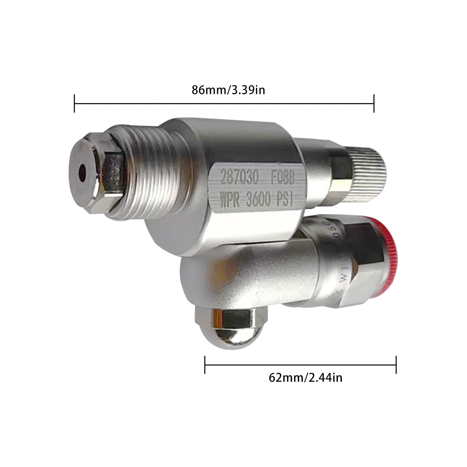 CleanShot 287030 Valvola di intercettazione con punta, giunto adattatore airless per spruzzatore airless, accessori per spruzzatore universale