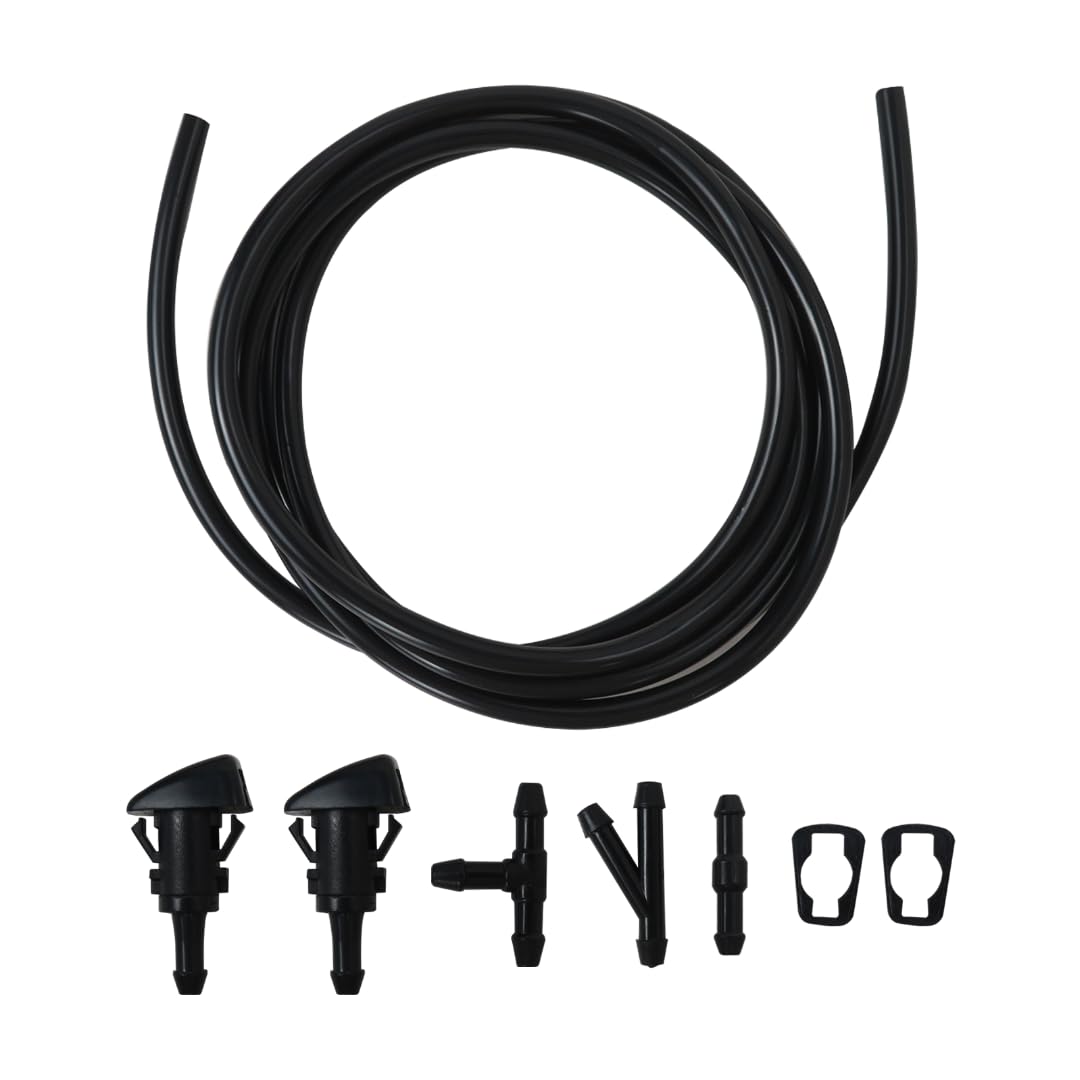 Premium Universal Car Windshield Wiper Washer Squirter Nozzle Spray Jet Kit Fluid Hose T