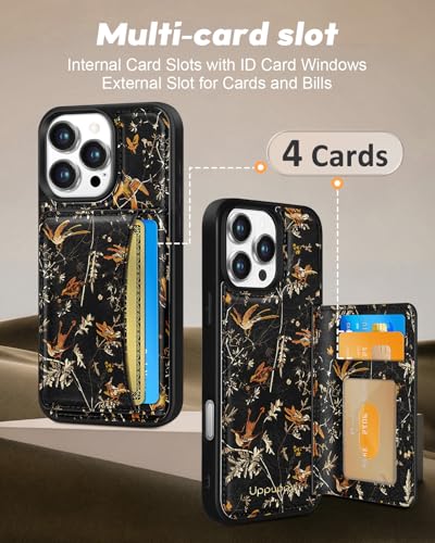 Uppuppy for iPhone 16 Pro Wallet Case with Card Holder,Yellow Bird - image 3