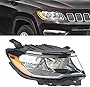 KARPAL Front Passenger Right RH Side Headlamp Halogen Headlight Assembly Compatible With 2017-2021 Jeep Compass CH2503295 DOT Certification