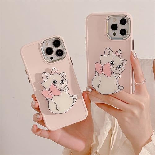 Soft Tpu Case With Folding Stand Finger Holder For Apple Iphone Marie Cat The Aristocats Kitty Pink Color Bow Disney Cartoon Anime Cute Lovely Adorable Girls Kids Women (For Iphone 11) #TOP2