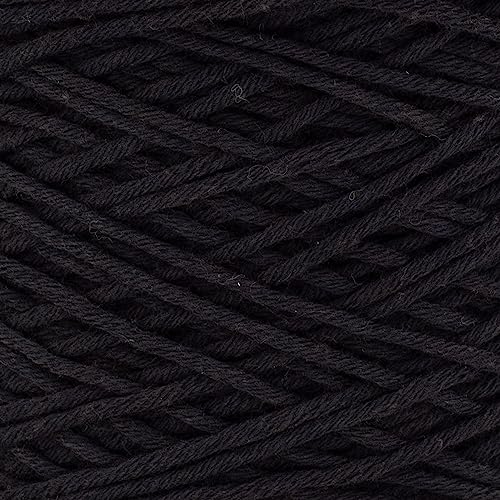 Image of Lion Brand Yarn, Coboo Cotton Blend Crochet Yarn, Coal, Black, 1 Pack