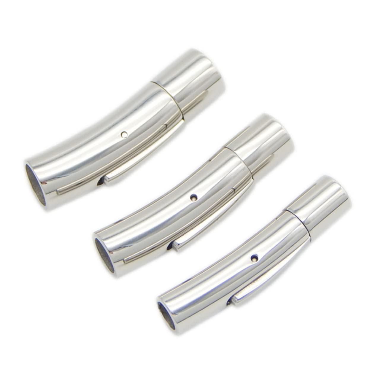 Chiusure per Braccialetti in Acciaio Inox Argento, 10 Pezzi