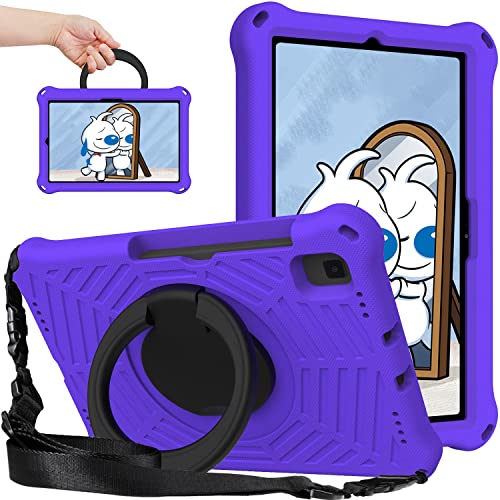 Coque Samsung Galaxy Tab S5e 10.5 pour enfants en EVA violet avec poignée rotative