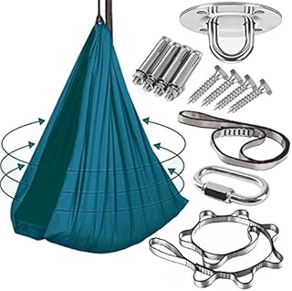 QFWRYBHD Indoor Adult Therapy Swing Sensory Swing For Adults Cuddle Hammock For Children Outdoor Adjustable Swing For Adults With Autism, ADHD, Aspergers, Dark Green, 150x280CM/59x110in