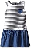 Nautica Girls' Jersey Stripe and Chambray Mix Dress