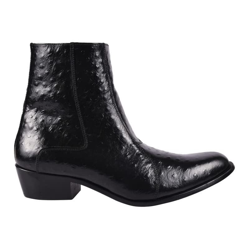 Image of LIBERTYZENO Mens Animal Print & Plain Leather Adults High Ankle Retro Dress Boots for Easter Gift
