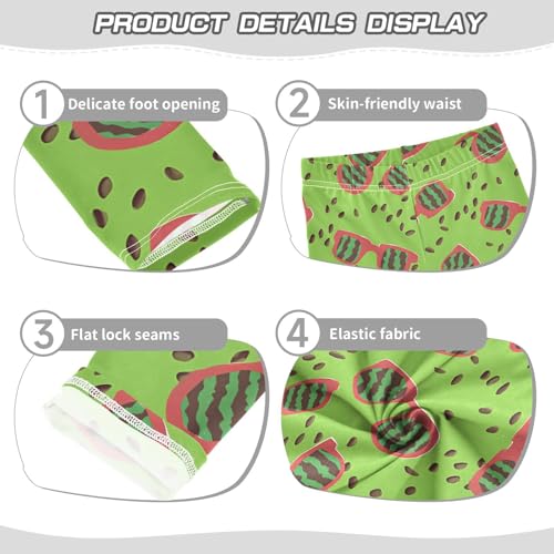 ALAZA Girls' Leggings Children's Yoga Pants Skinny Printed Dance Watermelon Glasses Comfortable 4T2