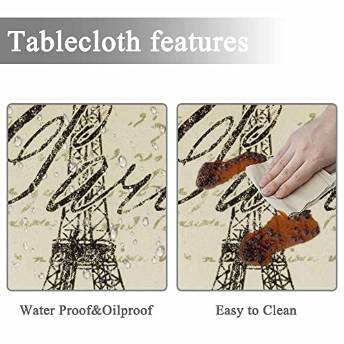 Yibeas Tablecloth Paris Theme Tablecloths 60" Diameter Round Eiffel Wall Decoration Sign Tablecloths For Dining Kitchen Wedding And Parties #TOP1