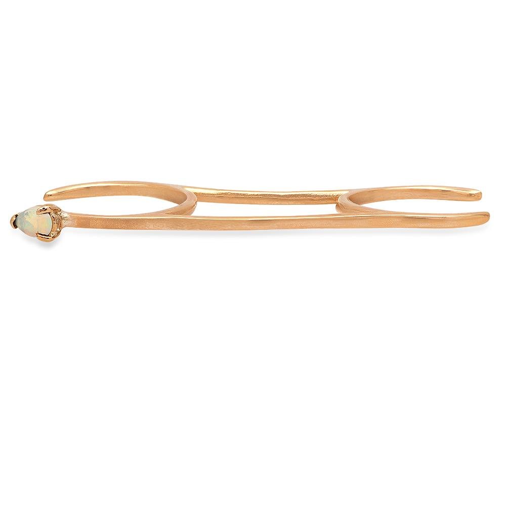 Teardrop Unitary Ring (Bronze) - Green Onyx