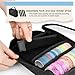 Homakover Washi Tape Organizer Carry Case with Remove Divider Strip, Tape DIY Sticker Roll Tape Holder Wrapping Ribbon Storage Bag with Handle Strap, Clear PVC Window, Black