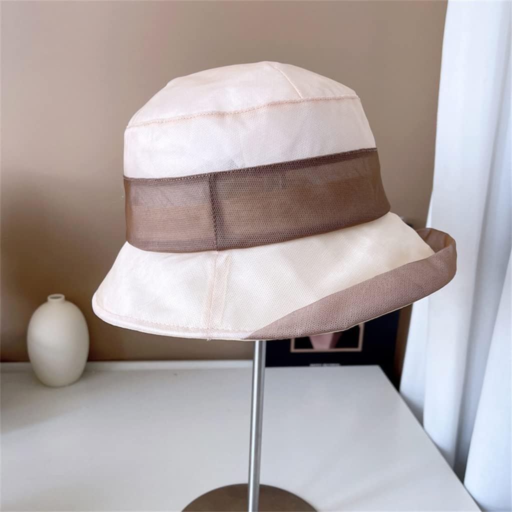 MZDM Embroidered Silk Fisherman's Hat Women's Summer Sunscreen Silk Hat Front Roll Sun Hat (Color : D, Size : 56-58cm) : Clothing, Shoes & Jewelry