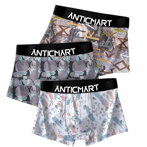 Image of Men's Extra Thin Elastic Ice Silk Underwear - Long, Comfortable, Breathable Boxer Brief Trunks (Pack of 3)