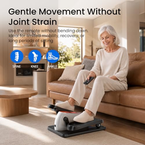 Image of Under Desk Elliptical Machine, Mini Ellipse Leg Exerciser as Seen on TV, Portable Quiet Electric Seated Pedal Exerciser While Sitting for Seniors, 12 Speeds, Manual & Auto Mode for Home & Office