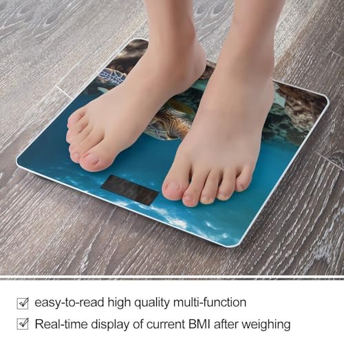 Báscula digital de baño Sea Turtle con pantalla LCD y base antideslizante miniatura 5