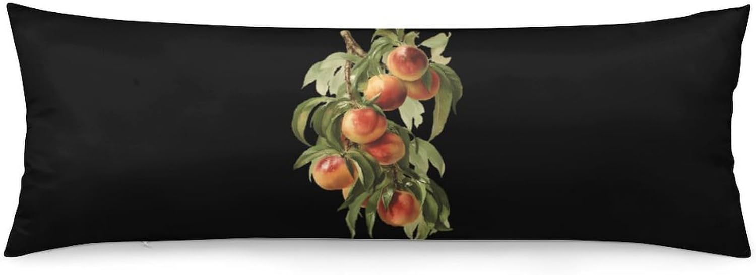 Vintage Peaches Tree Branch Body Pillow Cover Long Cushion 18.9x53.1 Inch | pillowcase,bed decor,farmhouse,sofa