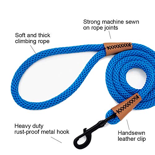 lynxking Braided Dog Rope Leashes Pet Dog Leash Dog Traction Rope Leashes Dog Walking Training Lead for Medium Large Dogs (4Feet Royal Blue)