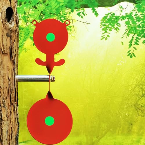 Wingswinmax Small/Big Spinner Air Gun Target Screwed-Type Steel Plinking Target Bird Bear bb air Gun Target Slingshot Target (Red Bear 2.5')