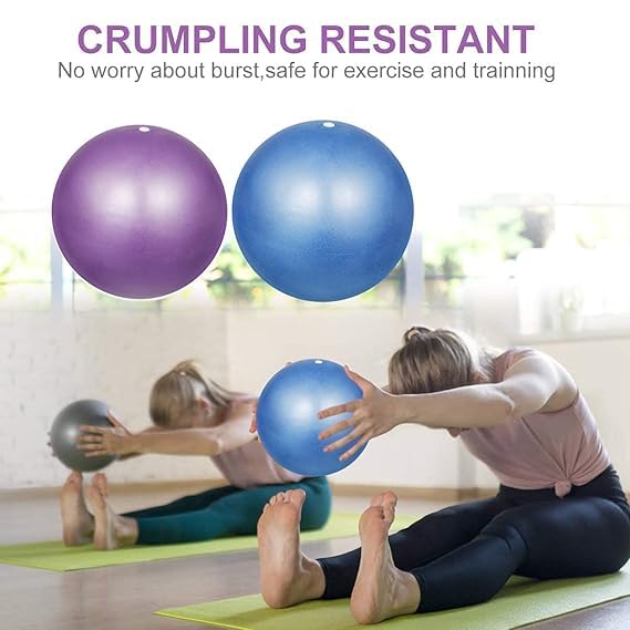 MURTISIDDH Mini Exercise Ball 9 Inch (23cm) – Small Soft Pilates Ball for Yoga, Core & Ab Workouts – Anti-Burst Non-Slip Fitness with Inflatable Straw for Home Therapy & Barre(Pack of 1,Multi) 3