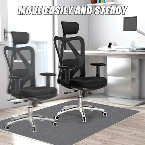 Image of Office Chair Mat for Hardwood & Tile Floors, Floor Protector Rug for Rolling Chairs, Anti-Slip Computer Gaming Mat, Easy to Clean Desk Chair Carpet for Home Office | Size 120 x 90 CM Pack of 1