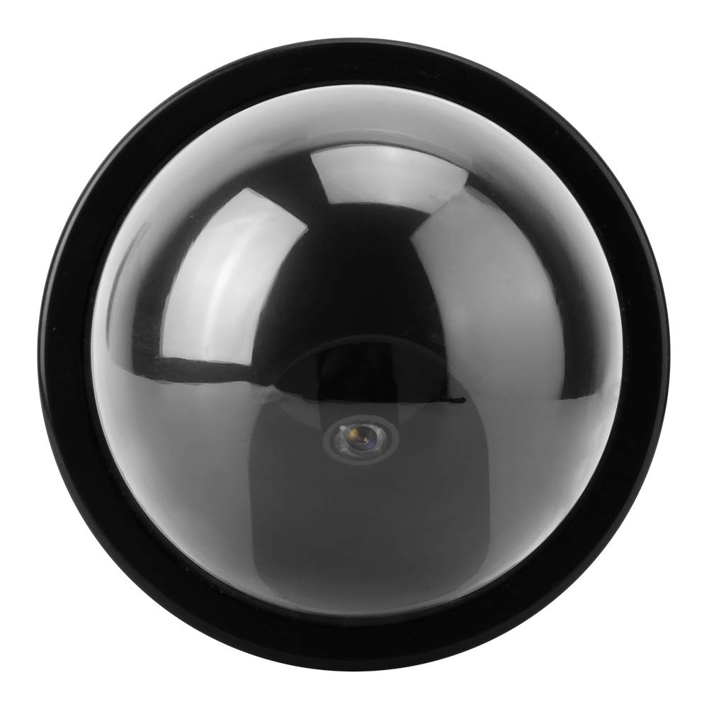 Blink - Telecamere di sicurezza finte, per esterni, 4 pezzi, telecamera di sorveglianza a cupola, finta telecamera di sicurezza CCTV, con luce LED lampeggiante (bianco) (nero)