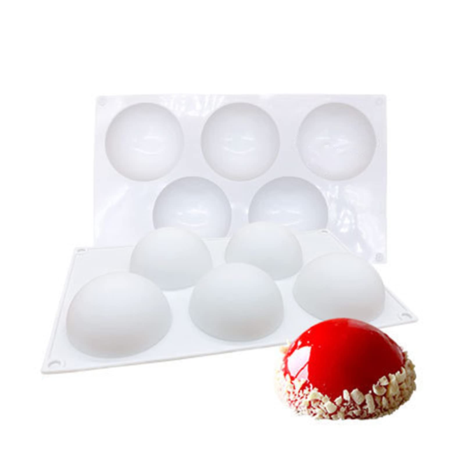 Buxuaaaa 3D Semicircle Shape Chocolate Mold Craft Plaster Resin Cake Decorating Tools Cake Molds for Baking Silicone