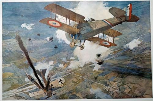 Tableau Combat Aérien Première Guerre Mondiale déco bureau et chambre
