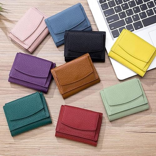 Houtangduty Mini Wallet for Woman, Houtangduty Mini Wallet, Houtndguter Leather Blocking Card Holder Organizer Pocket Mini Wallet (cameo brown)2