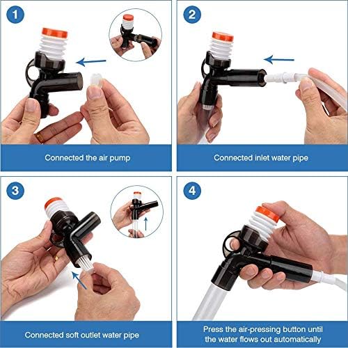 SSRIVER Aquarium Gravel Cleaner Fish Tank Kit Long Nozzle Water Changer for Water Changing and Filter Gravel Cleaning with Air-Pressing Button and Adjustable Water Flow Controller- BPA Free