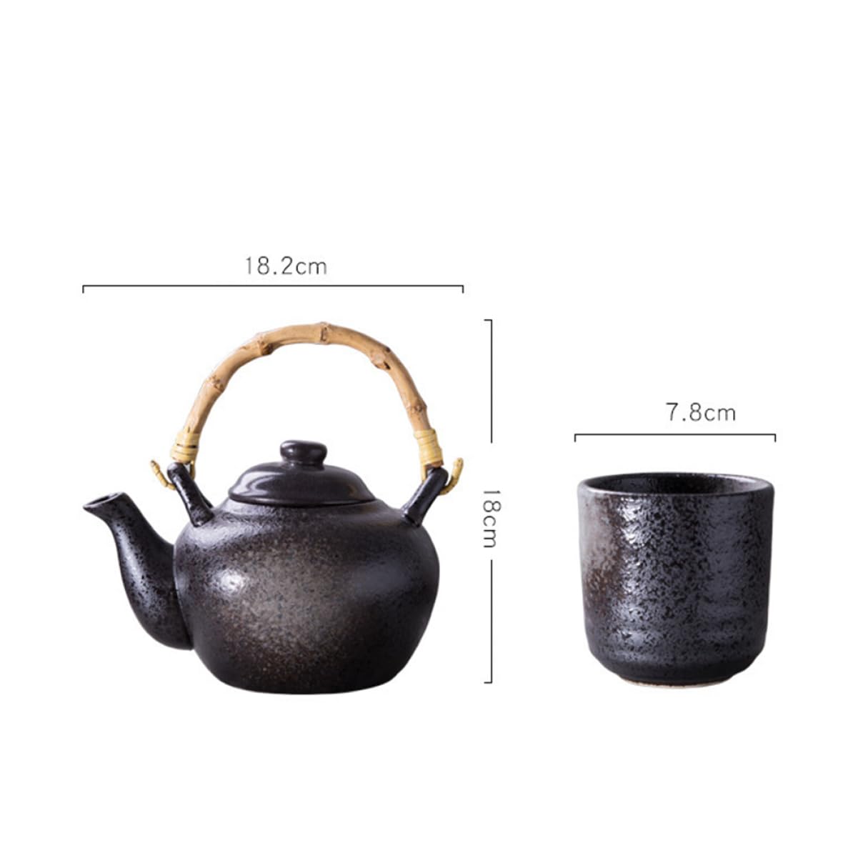Ensemble de tasses à saké, tasse à saké japonaise, 9 pièces théière en céramique tasses à thé vintage tasses à expresso tasses à thé en poterie tasses à café en porcelaine tasses à thé japonaises ( Co