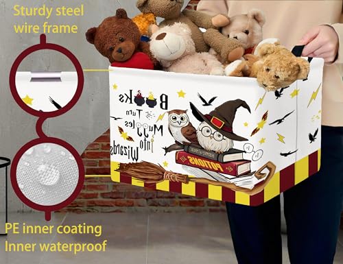 Image of Large Magic Nursery Baby Basket Collapsible Kids Toy Storage Bin Gift Box Room Decor (Brown Owl)