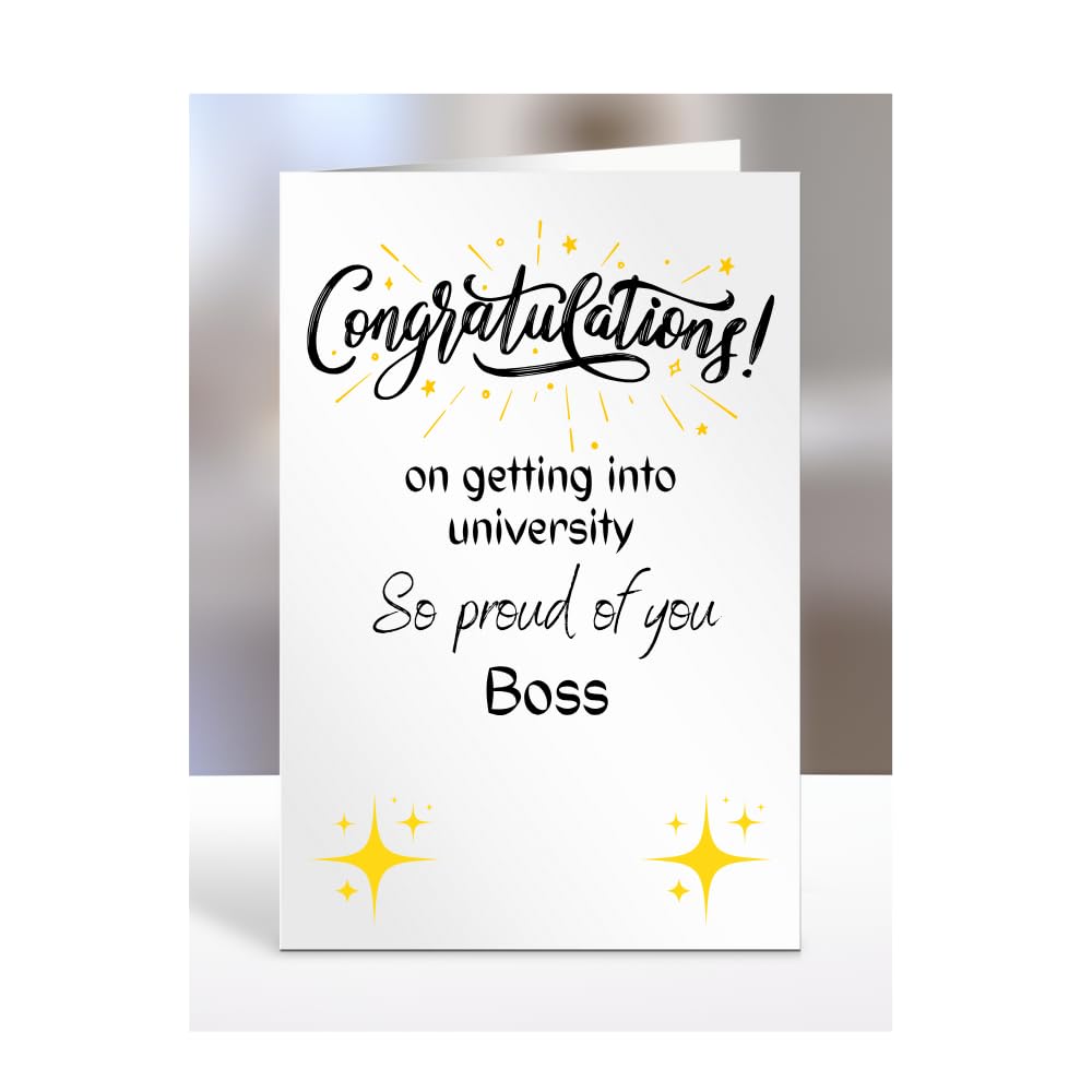 Congratulations on getting into university, card for Boss, gifts for men, women, him, her, male, female, presents for Christmas, A5-194_36