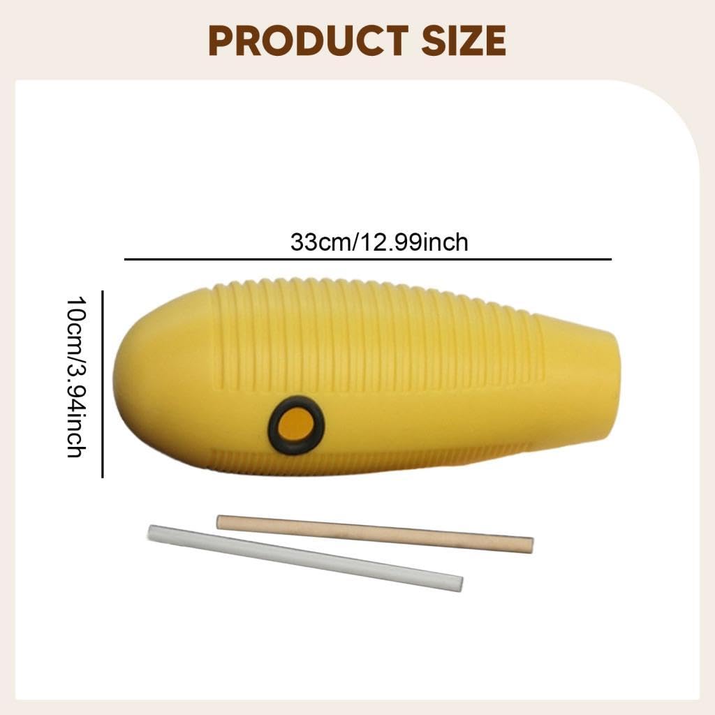 Instrumento de Güiro, Sonajero de Güiro, Herramienta de Enseñanza Educativa, Herramienta de Entrenamiento Musical para Principiantes en Acompañamiento, Amarillo
