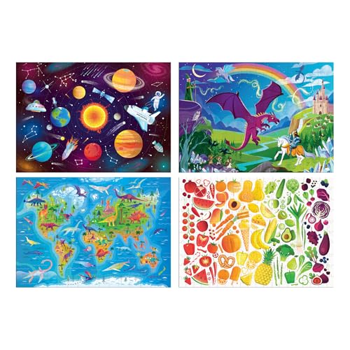 Chuckle & Roar - Set de 4 Puzzles para Niños 6+ con 100 a 200 Piezas, Temas Educativos y Piezas Grandes miniatura 1