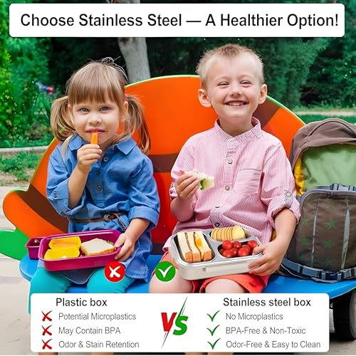 Image of Motka Premium 1000 ml 2-Compartment Bento Lunch Box | Stainless Steel Slim Tiffin | Leak-Proof Container| BPA & Odour-Free| Durable & Dishwasher Safe | Ideal for Office, Travel & School (Beige)
