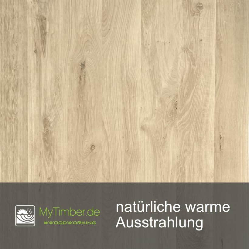 MyTimber® Tischplatte Eiche Massivholz Platte aus Echtholz | Baumkante oder gerade Kante | Naturbelassen oder geölt | Ein Hingucker für jeden Raum (Baumkante - geölt, 220x100cm)