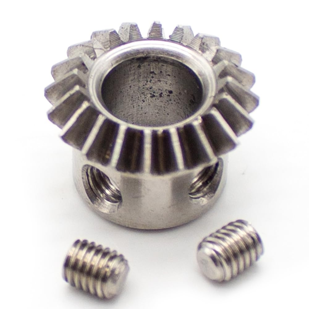 Right Angle Commutator Stainless Steel Bevel Gear Ratio 1:1 SUS304 1M 20T Straight Bevel Gear Bore (10MM Inner Hole)