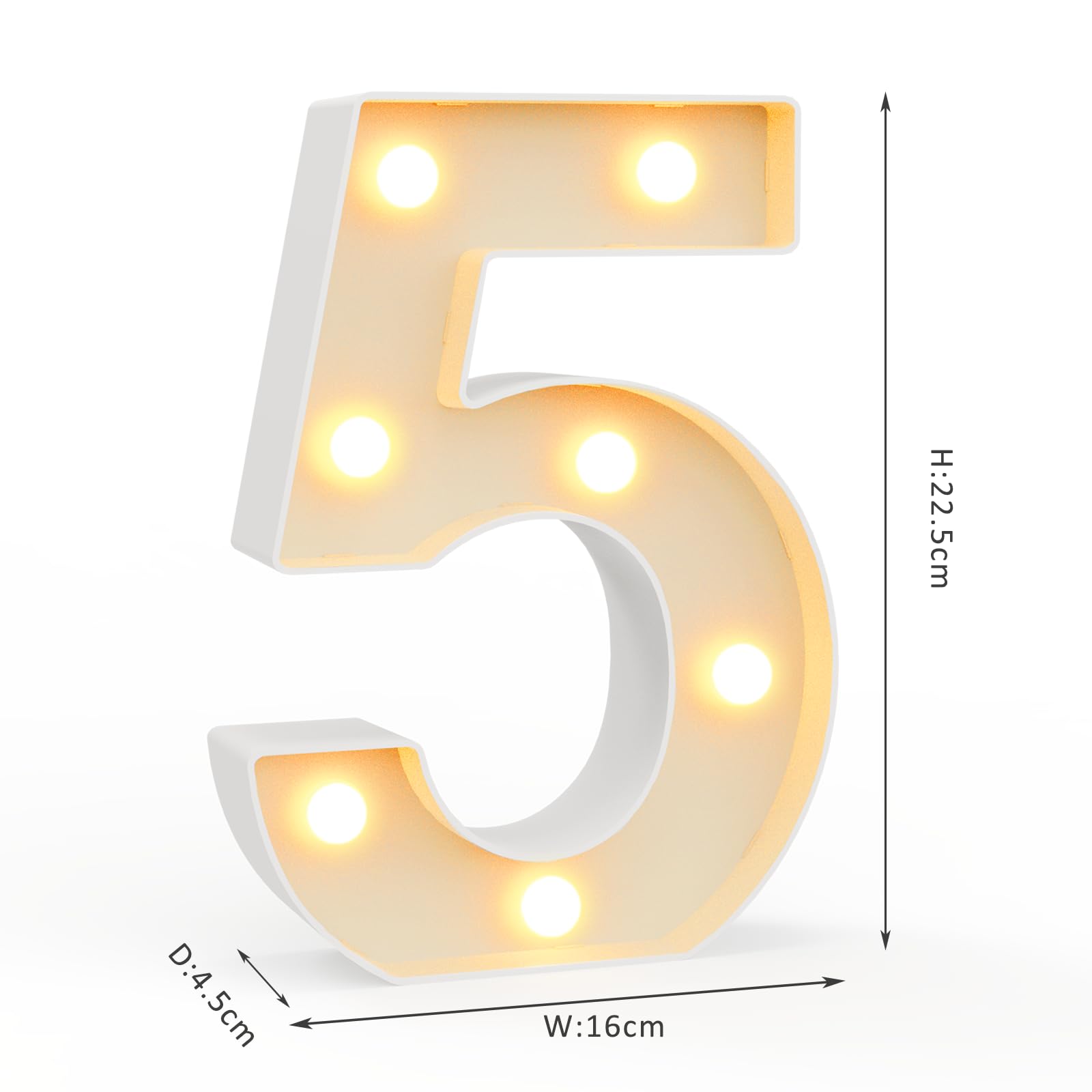 Ledido - Panneau lumineux LED pour chiffres de chapiteau - Chiffres lumineux froids et chauds pour décorations de 50e anniversaire, lumières LED numériques pour mariage, anniversaire de mariage