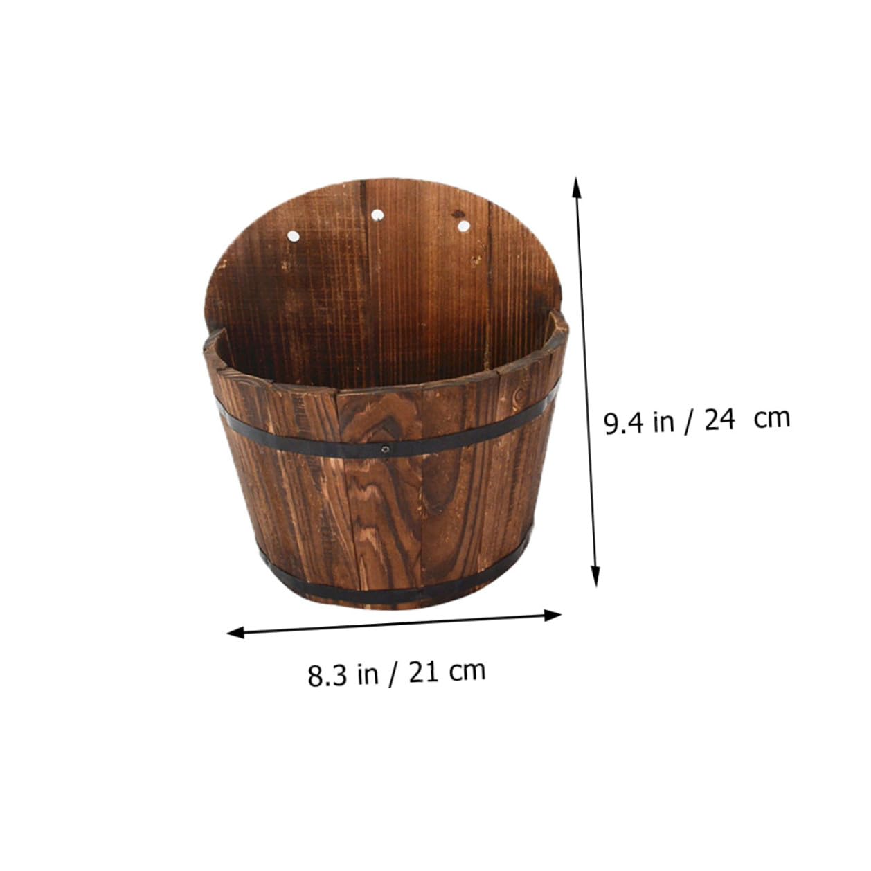 Kleiner Wand-Pflanztopf aus Holz zum Aufhängen von Pflanzen, stabiler Blumentopf für den Außenbereich, Balkon und Garten, ideal für Heim- und Pflanzenliebhaber