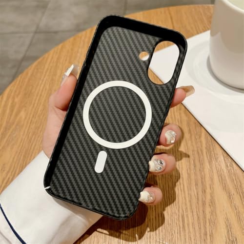 Coque iPhone 14 Pro magnétique antichoc en carbone noir rouge