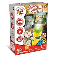 Science4you Tier Taschenlampe für Kinder ab 4+ Jahren - Tierspielzeug: Projektor Lampe mit 24 Bilder und Tier Poster - Tier Geschenk, Wissenschaftliches und Lernspielzeug für 4+ Jähren