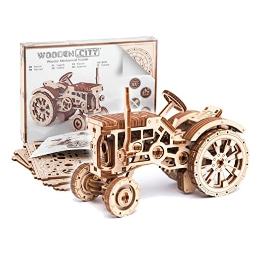WOODEN.CITY – 3D Puzzle, Holzmodellbausatz zum Bauen – Traktor, Mechanisch, DIY Spielzeug – Laser Cut, Geschenk, Hobby – Spiele für Erwachsene und Jugendliche, Gesellschaftsspiele für Erwachsene
