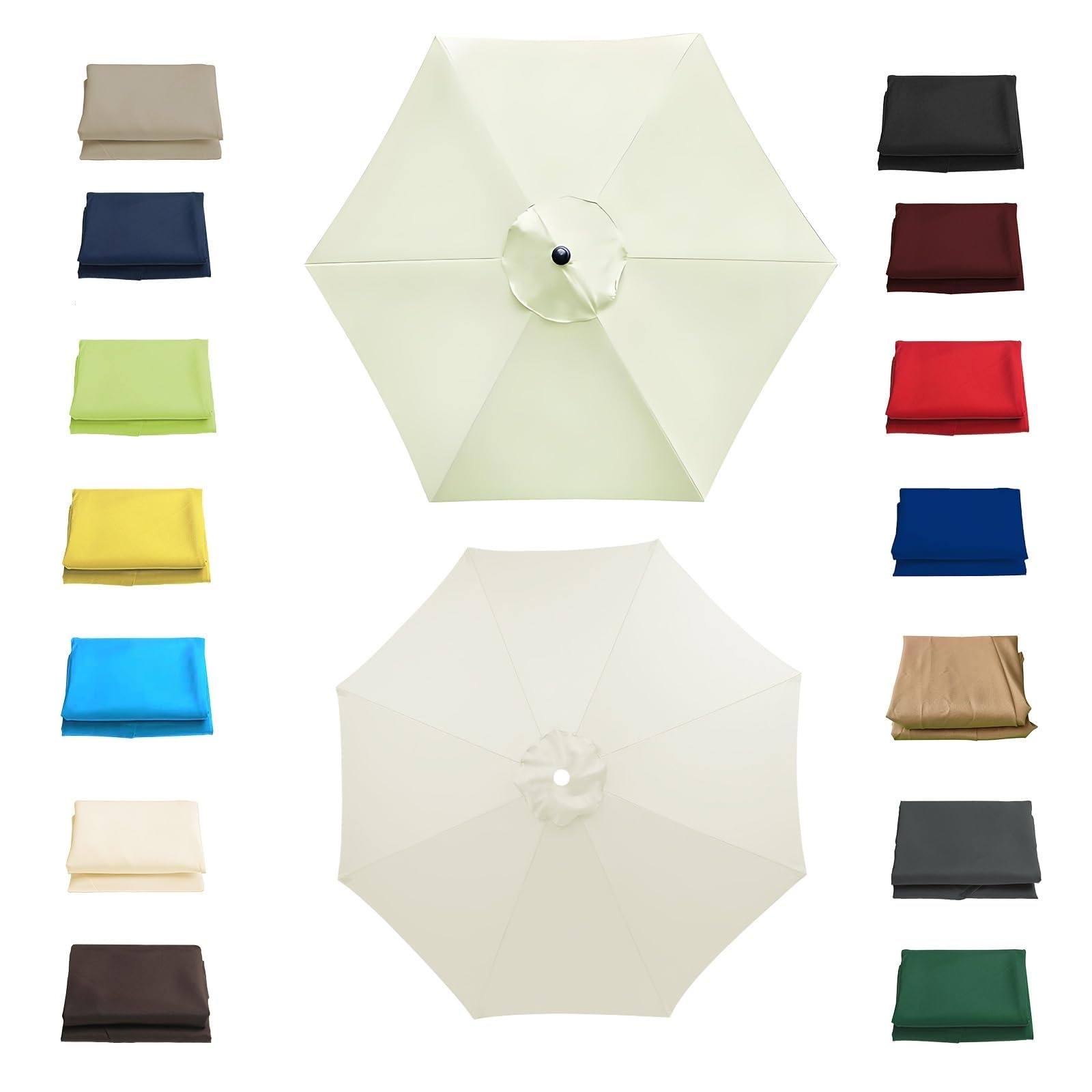 LRZPTDYU This Waterproof Replacement Canopy for Garden Parasol 2m 2. 2.7m 3.0m Anti UV Sune Umbrella Cover Fabric for 6 8 Ribs (2.0m 6.5FT 6Ribs)